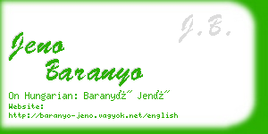 jeno baranyo business card